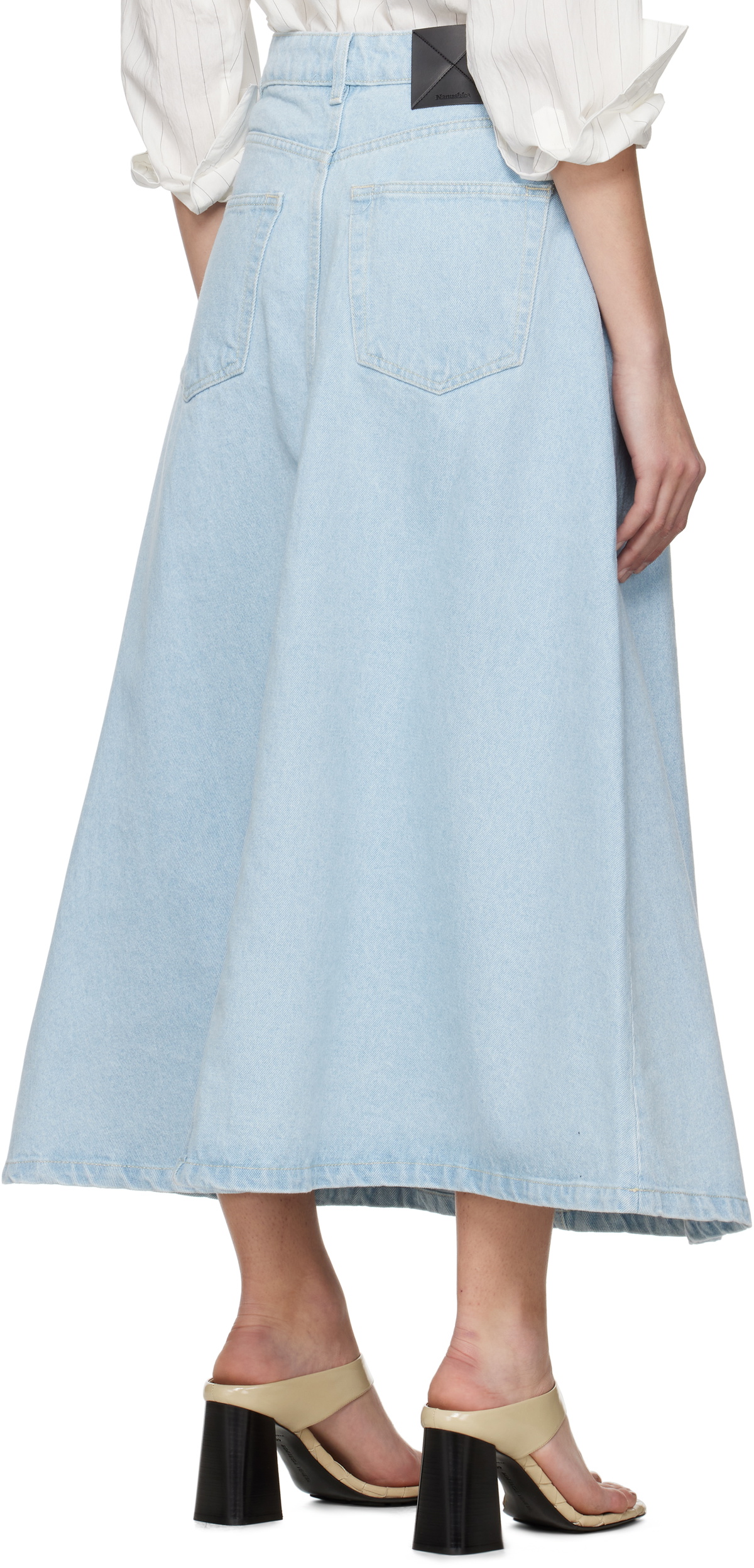 Nanushka Blue Cintia Denim Midi Skirt