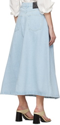 Nanushka Blue Cintia Denim Midi Skirt