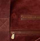 Brunello Cucinelli - Leather-Trimmed Suede Holdall - Burgundy