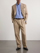 Ralph Lauren Purple label - Straight-Leg Pleated Linen, Cotton and Silk-Blend Suit Trousers - Neutrals
