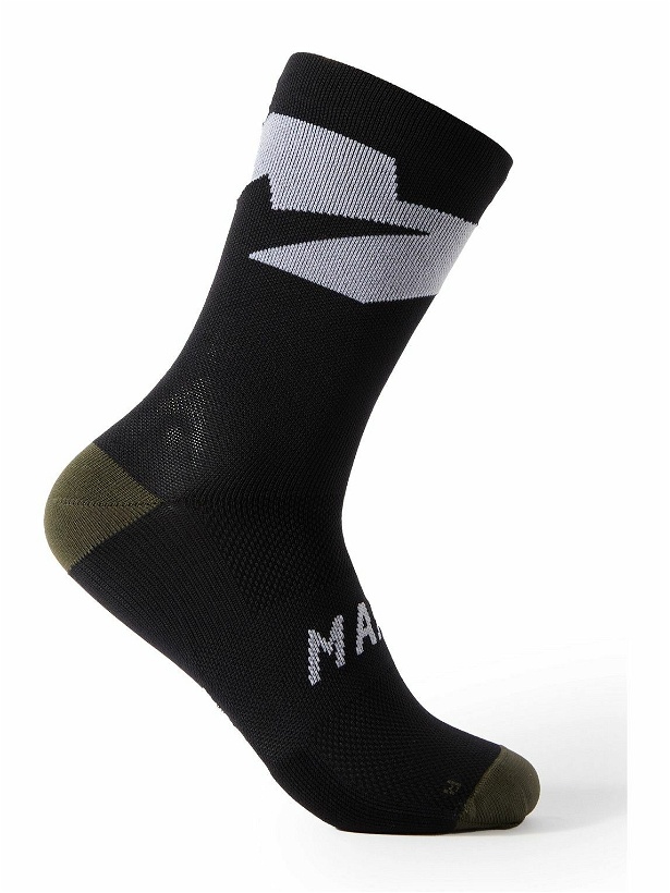Photo: MAAP - Evolve Colour-Block Stretch-Knit Cycling Socks - Black