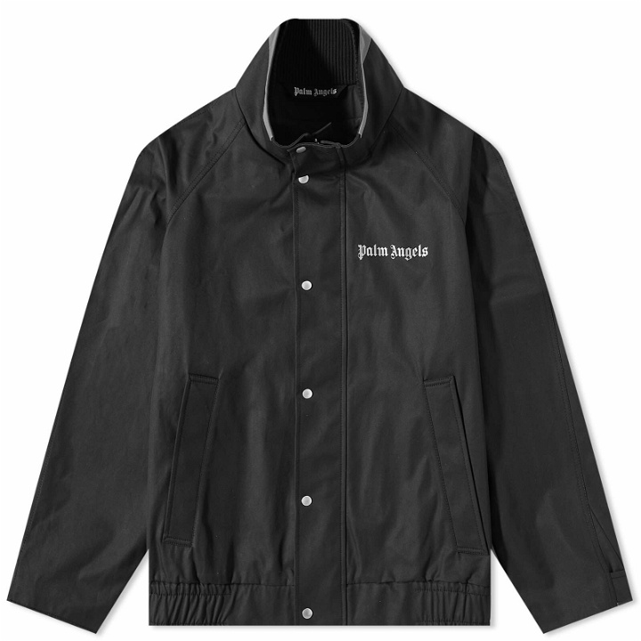 Photo: Palm Angels Men's Classic Logo Bomber Jacket in Black/Silver
