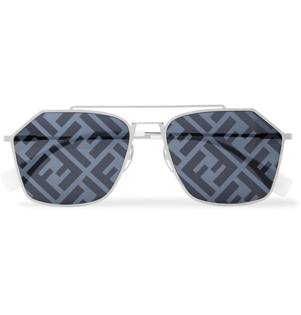 FENDI Aviator-Style Silver-Tone Sunglasses for Men