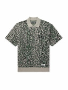Wacko Maria - Logo-Embroidered Leopard Cotton-Jacquard Polo Shirt - Gray