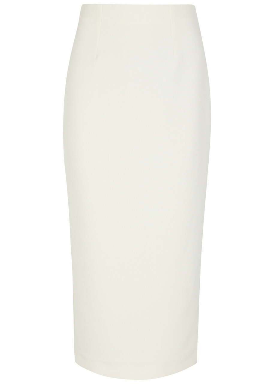 Roland Mouret Crepe Midi Skirt Cream