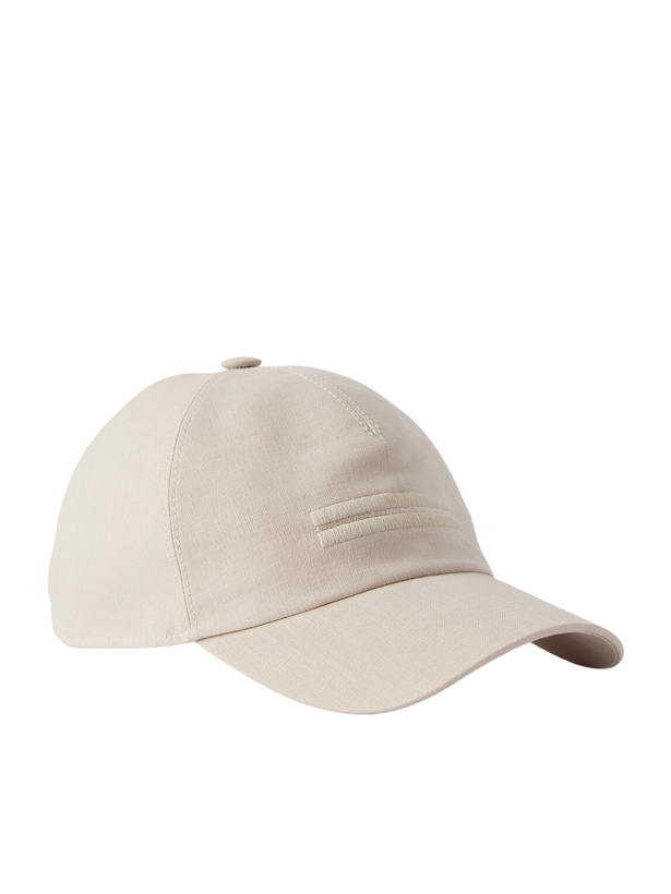 Photo: Zegna - Oasi Logo-Detailed Linen Baseball Cap - Neutrals