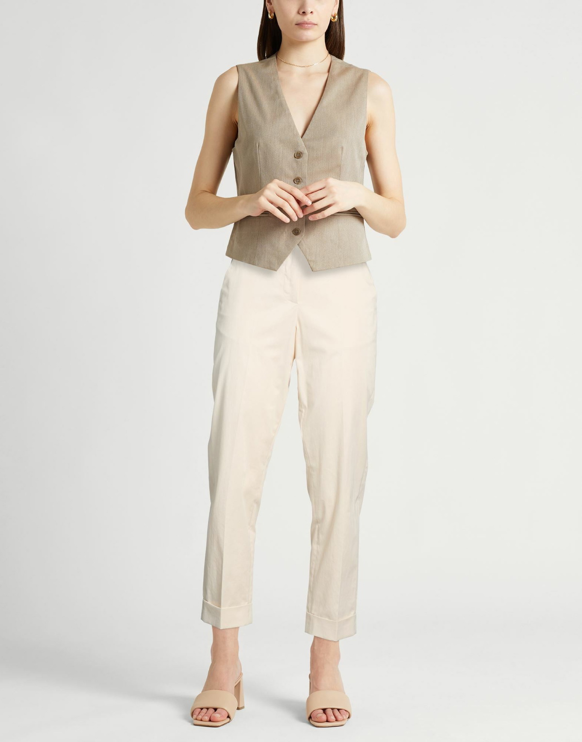 Peserico Easy Womens Pants in Beige