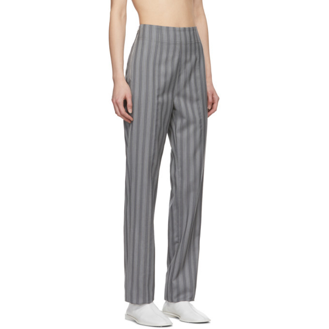 Acne Studios Grey Wool Pinstripe Pattie Trousers