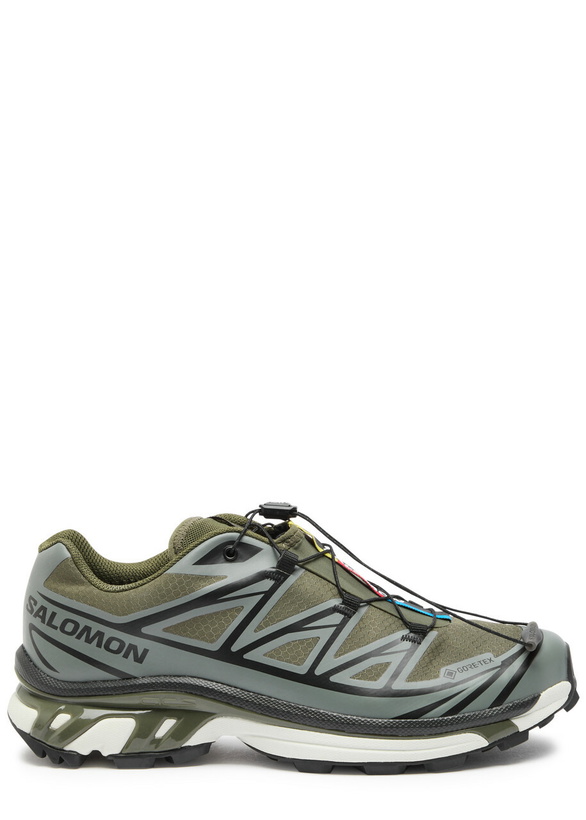 Photo: Salomon XT-6 Gtx Panelled Mesh Sneakers Green
