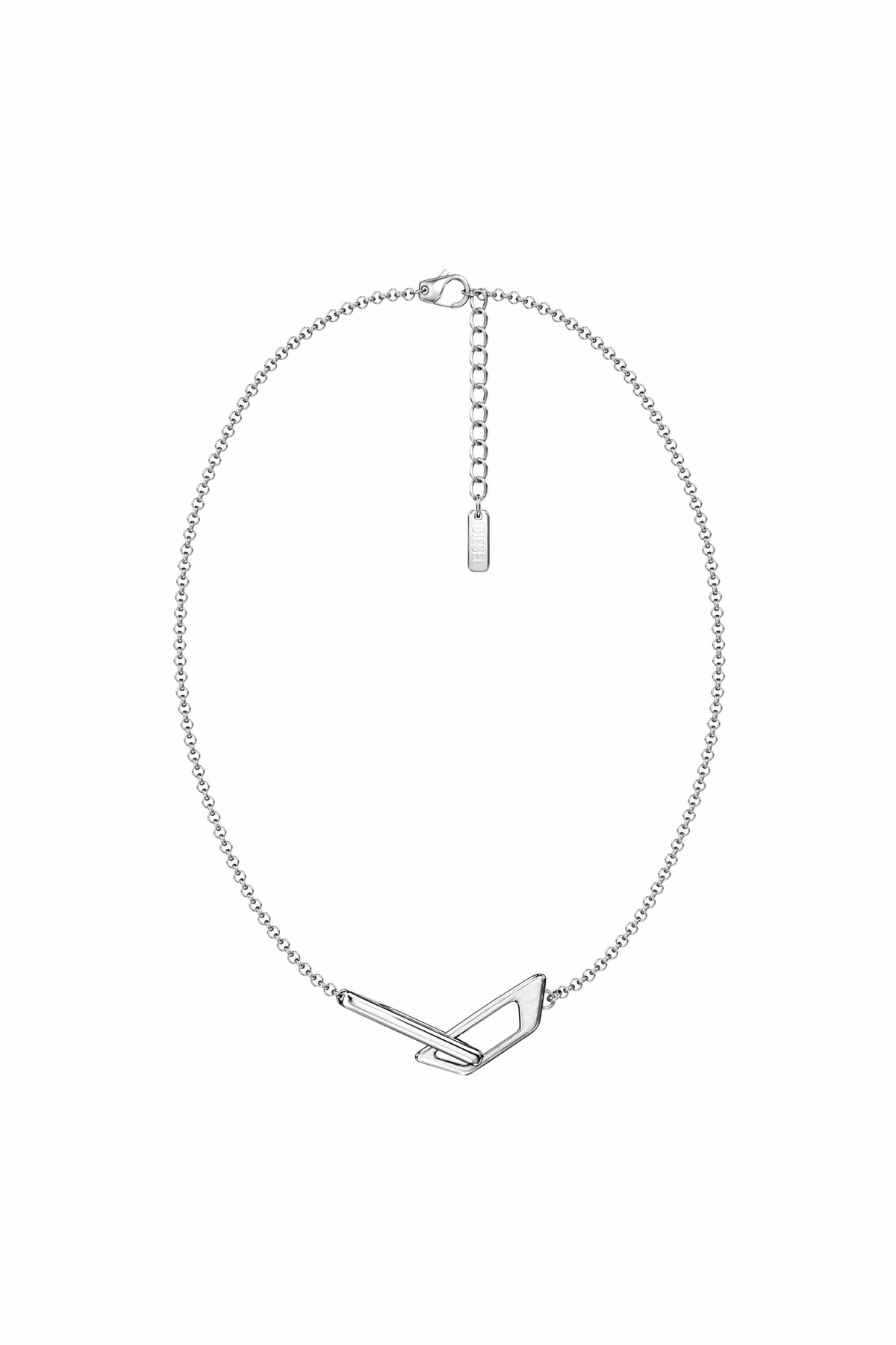 Diesel Stainless Steel Band Necklace - Necklaces - Unisex - Silver