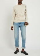 Vince Draped Stretch-jersey top Off White
