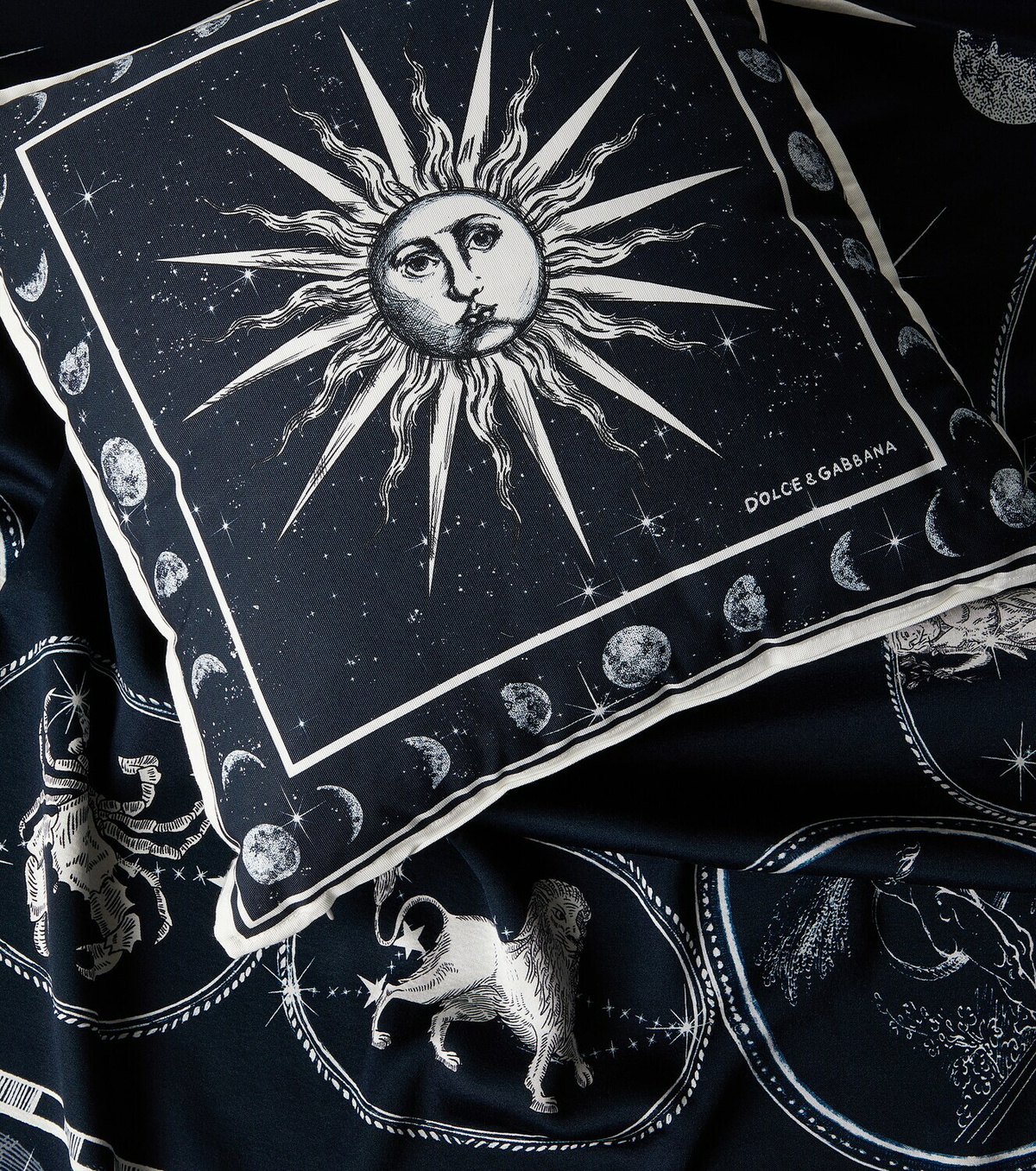 Dolce&Gabbana Casa Zodiaco Small cotton canvas cushion
