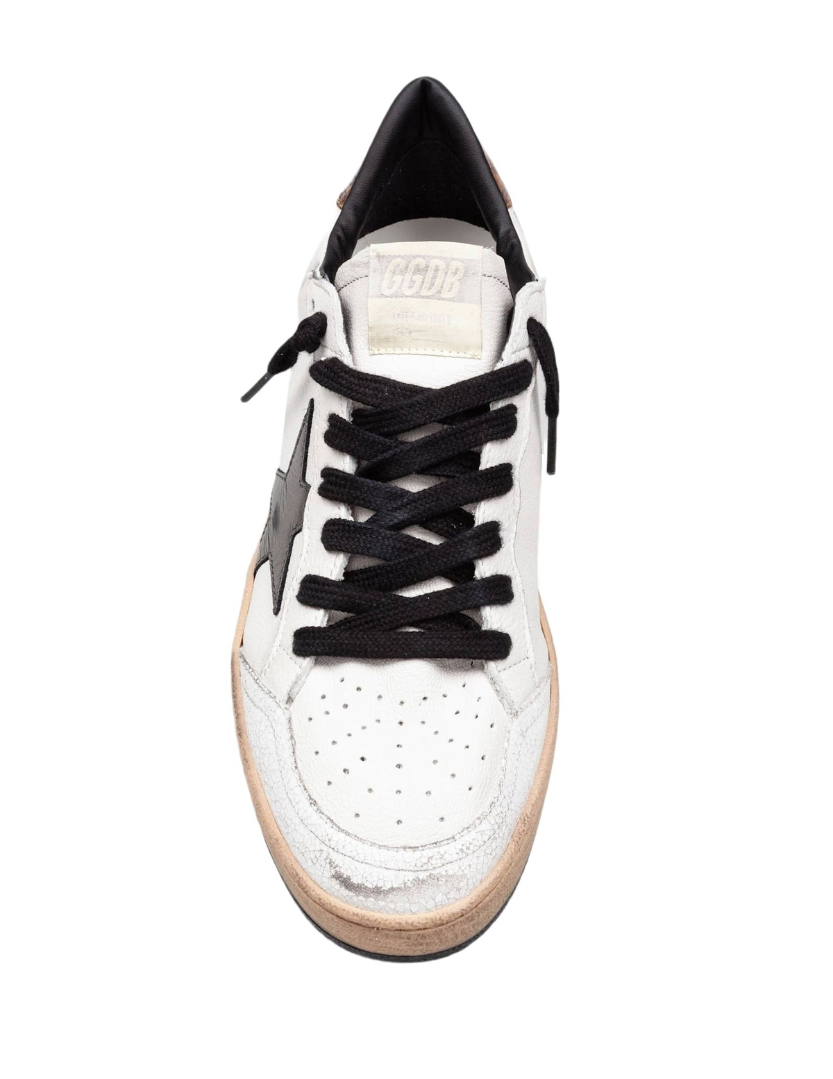 Golden Goose Ballstar Leather Sneakers, White/grey