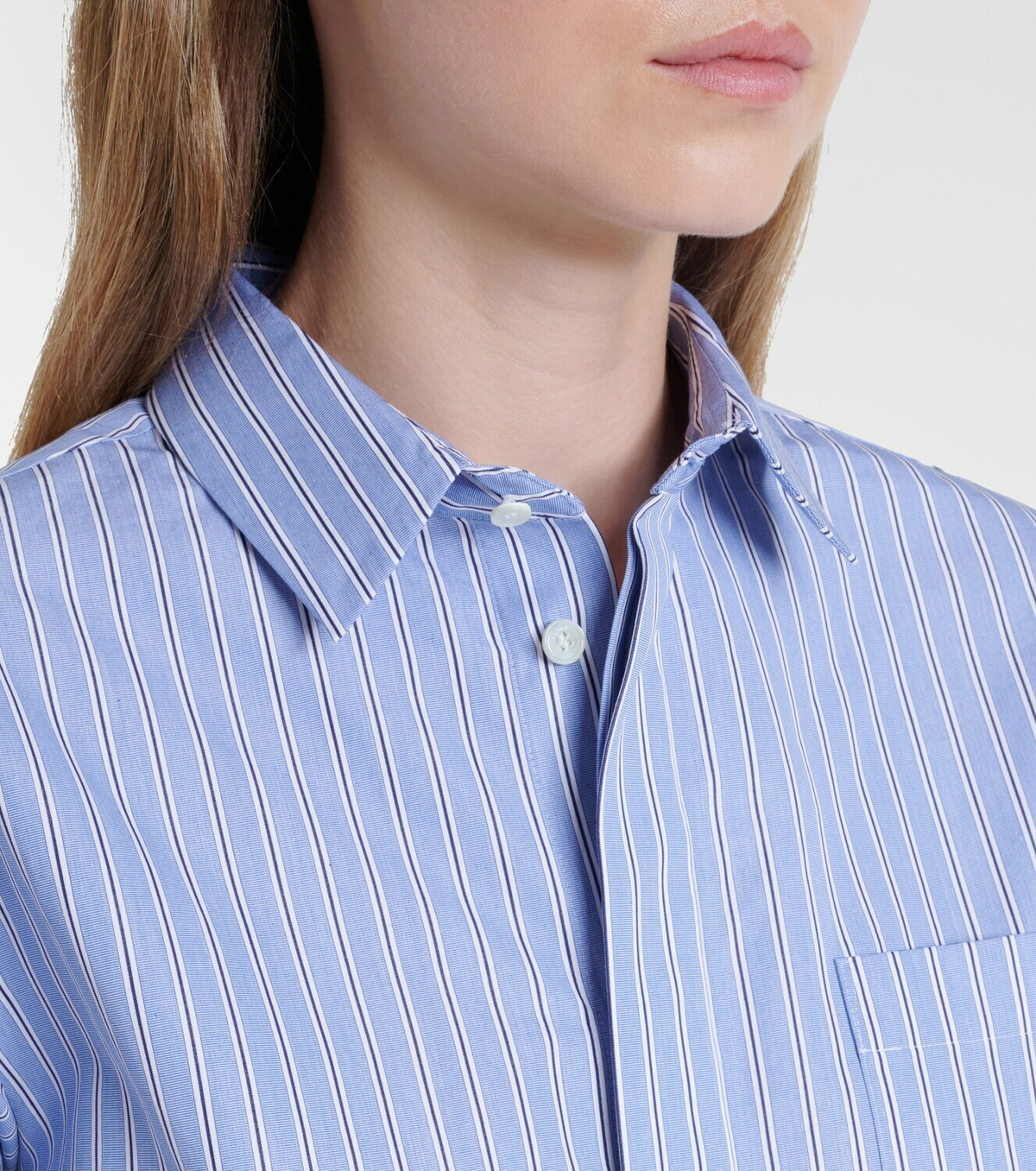 Sacai Striped cotton-blend poplin shirt