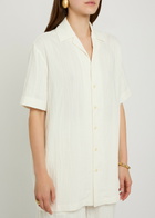 Delos Otto Textured Woven Shirt White