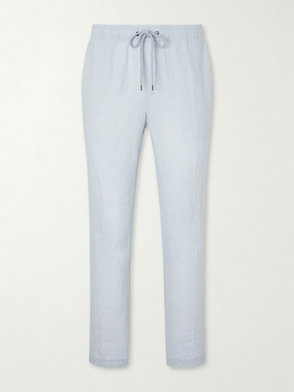 James Perse - Straight-Leg Garment-Dyed Linen Drawstring Trousers - Blue