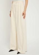 Anine Bing Lou Pinstriped Wide-leg Trousers Cream
