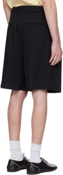 CMMN SWDN Black Marshall Pleated Shorts