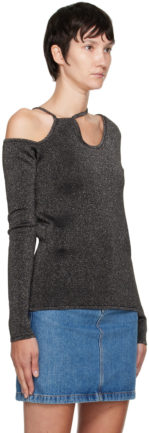 JW Anderson Black Asymmetric Long Sleeve T-Shirt JW Anderson 