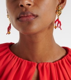 Oscar de la Renta Crystal-embellished clip-on earrings