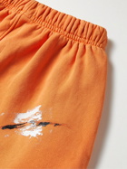Gallery Dept. - Flared Paint-Splattered Logo-Print Cotton-Jersey Sweatpants - Orange