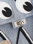 READYMADE - Dr. Woo Monster Cross-Grain Leather-Trimmed Denim Messenger Bag