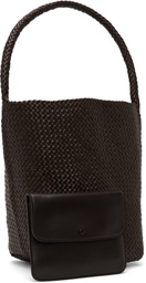 The Row Brown Medium Woven N/S Tote
