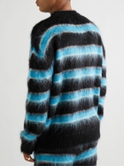 Marni - Striped Mohair-Blend Sweater - Black