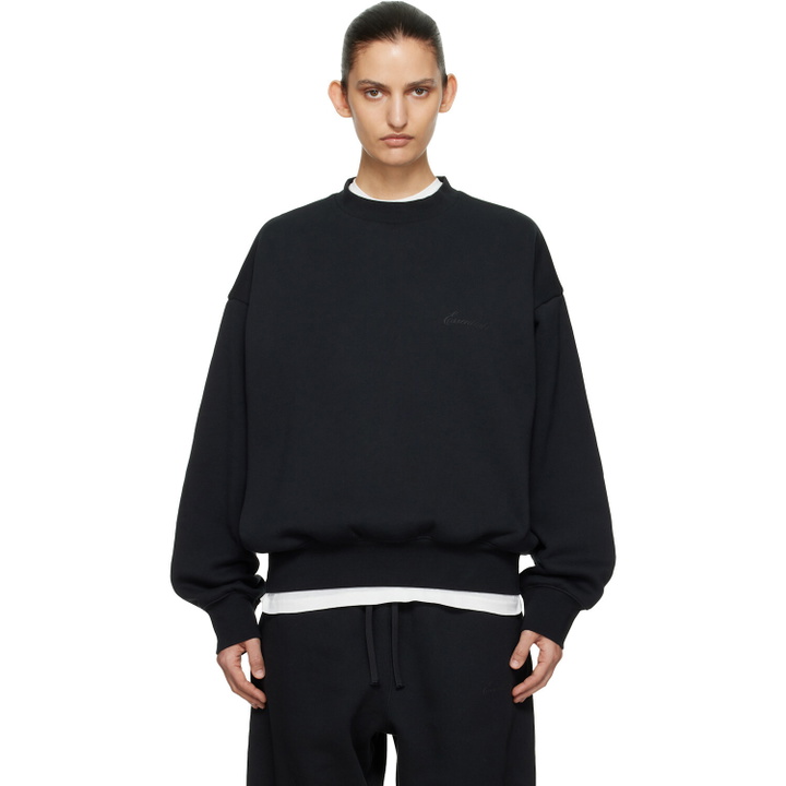Photo: Fear of God ESSENTIALS Black Classic Crewneck Sweatshirt
