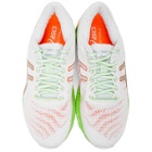 Asics White and Green Gel-Nimbus 27 Lite-Show Sneakers