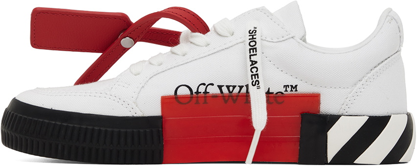 Off-White White & Black Vulcanized Low Sneakers