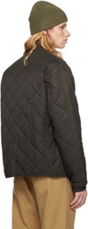 RRL Black Quilted Twill Bomber Jacket