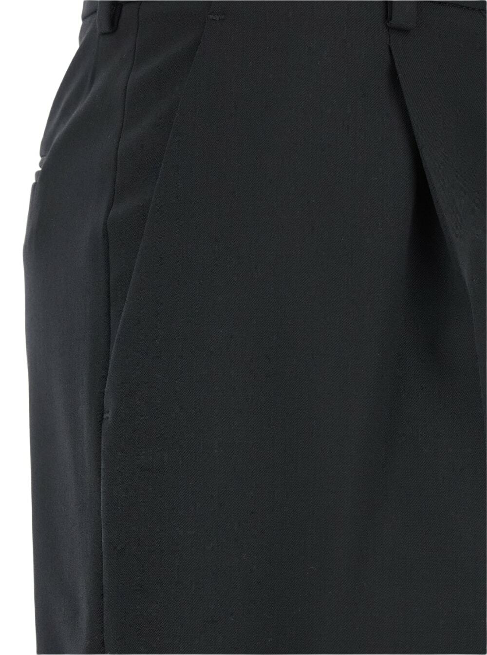 PT Torino lola Black Pants With High Waist And Pleated Details In Wool Stretch Woman