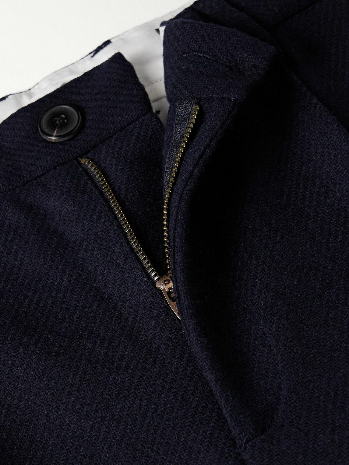 Portuguese Flannel - Pleated Wool Trousers - Blue