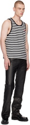 AMI Paris White & Black Ami de Cœur Tank Top