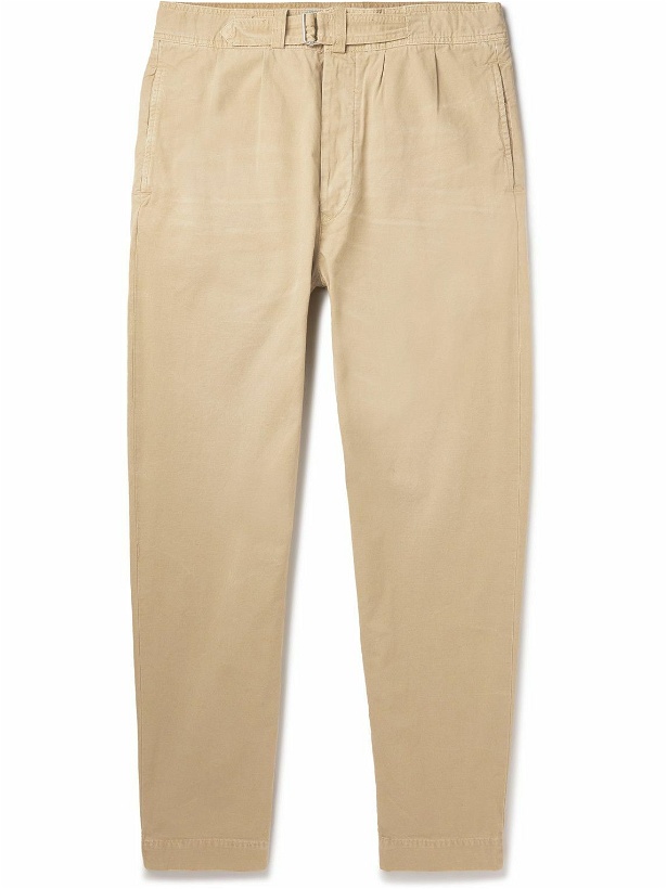 Photo: Polo Ralph Lauren - Aviator Tapered Pleated Cotton-Canvas Trousers - Neutrals