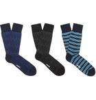 Missoni - Three-Pack Cotton-Blend Jacquard Socks - Navy