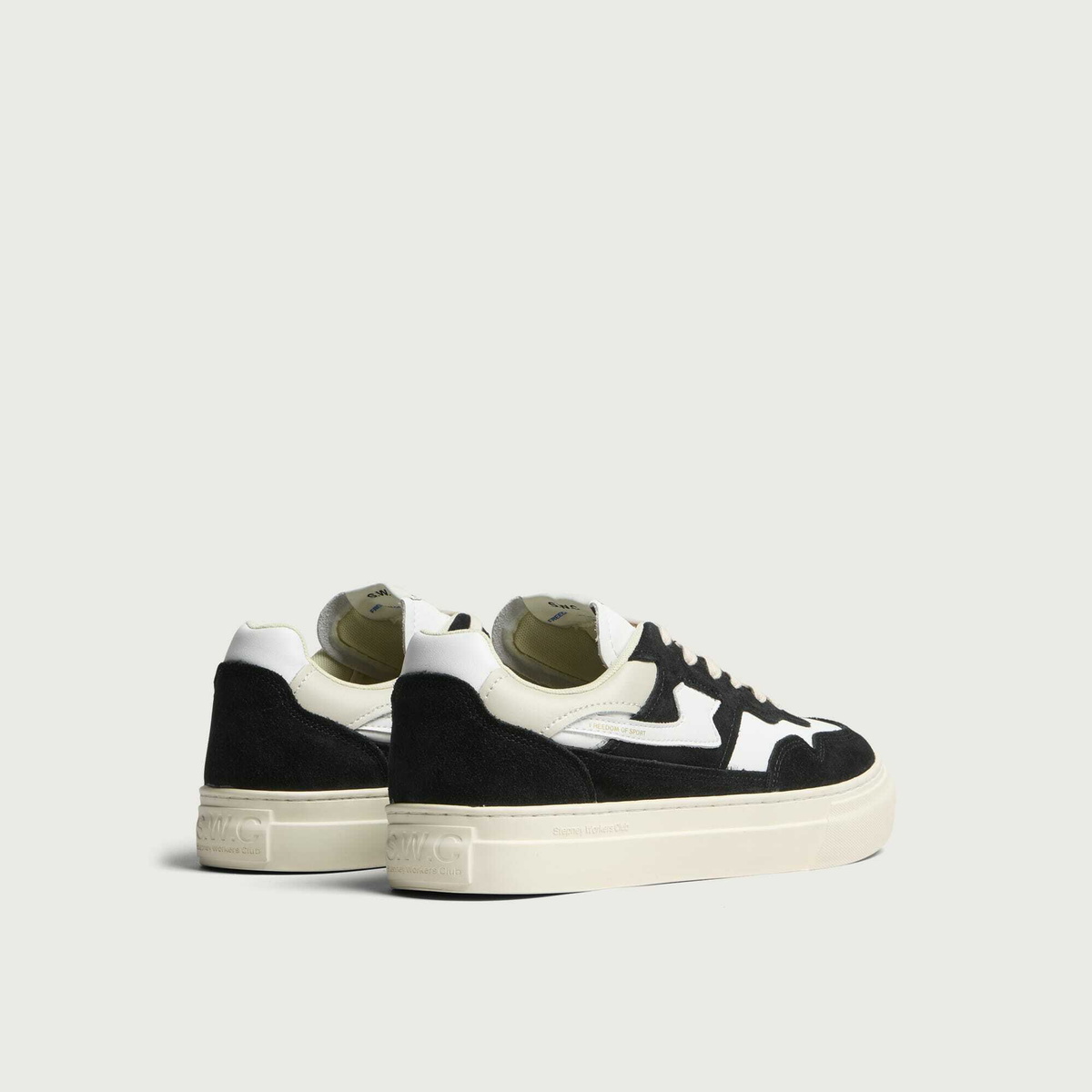 Stepney Workers Club Men's Pearl S-Strike II Suede Leather - END. Exclusive in Black/White