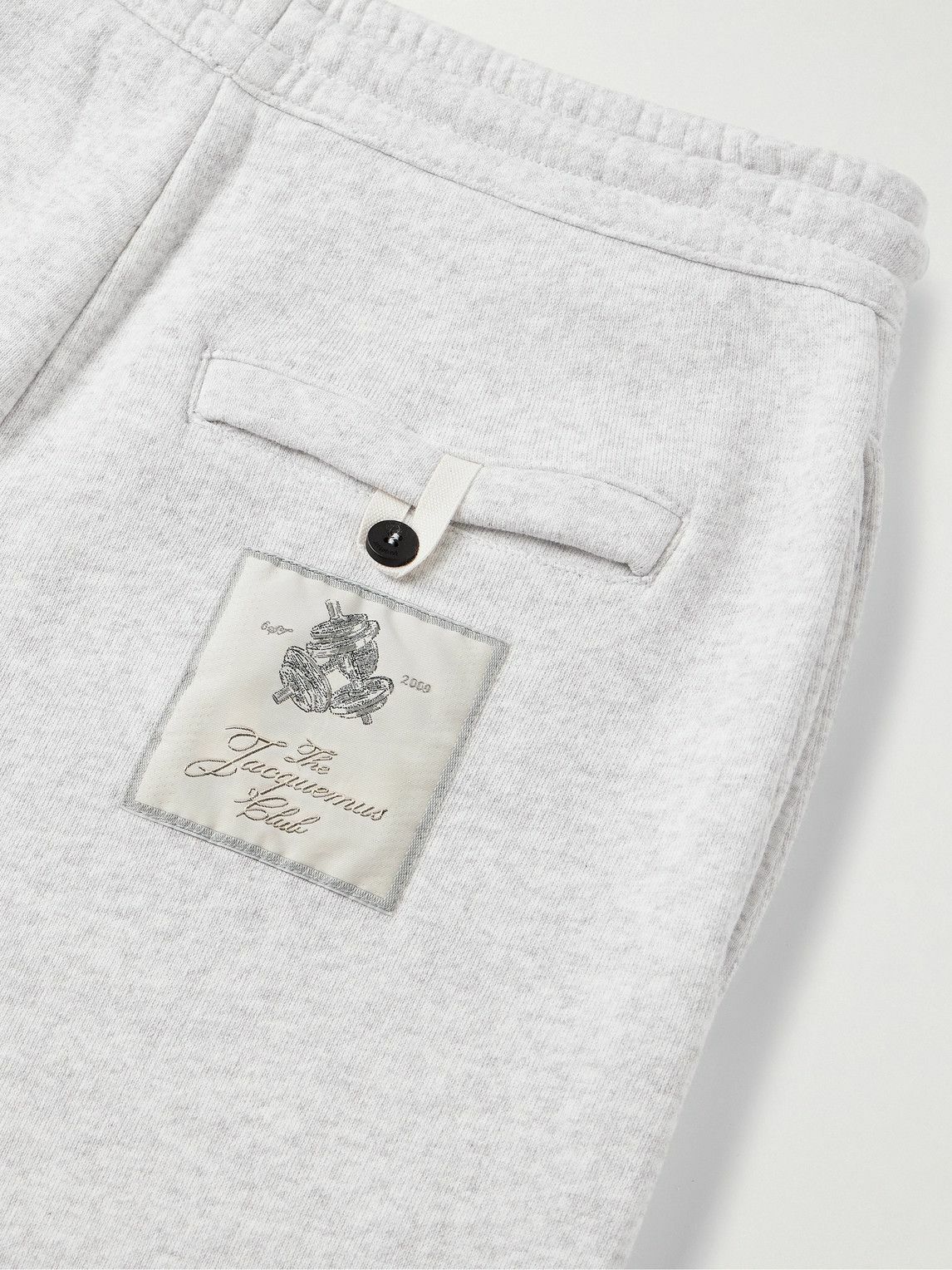 Jacquemus - Tapered Logo-Appliquéd Cotton-Jersey Sweatpants - Gray