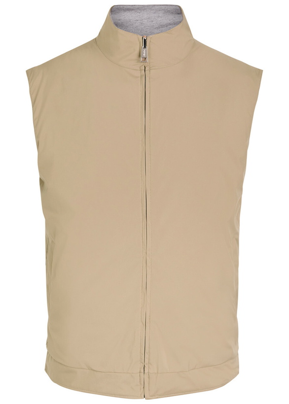 Photo: Aurélien Quilted Reversible Shell Gilet Beige