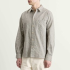 Folk Men's Easy Fit Shirt in Black Linen Stripe