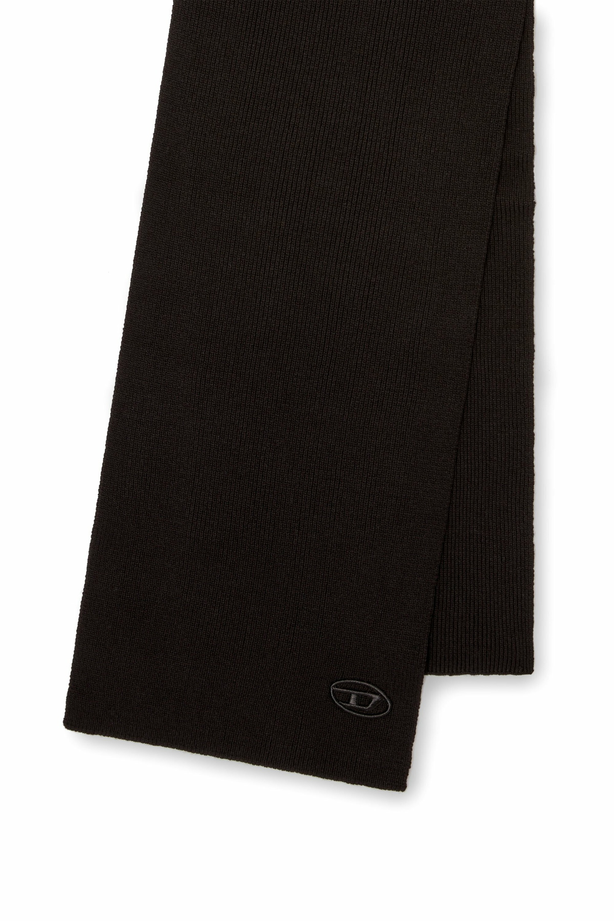 Diesel Ribbed wool-blend scarf - Scarf - Unisex - Black