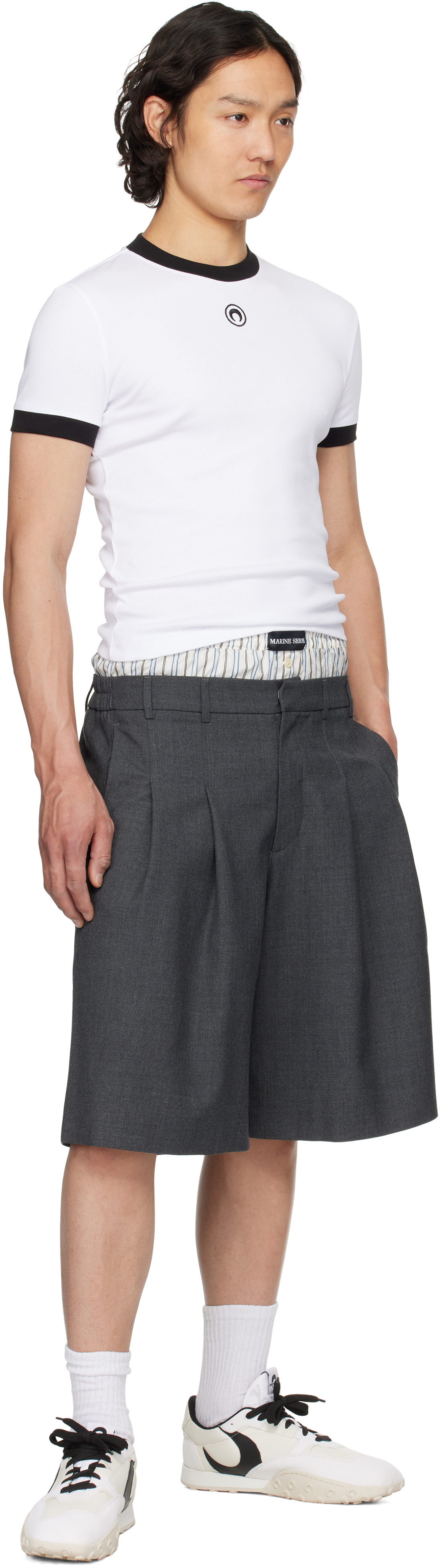 Marine Serre Gray Regenerated Tailoring Shorts