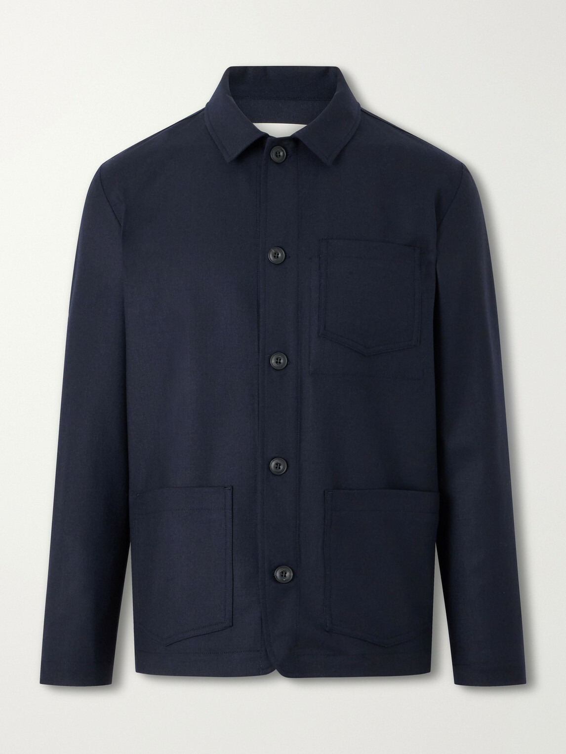 Altea - Pablo Wool-Blend Flannel Overshirt - Blue