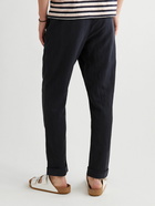 Officine Générale - Joseph Garment-Dyed Lyocell, Linen and Cotton-Blend Drawstring Trousers - Blue