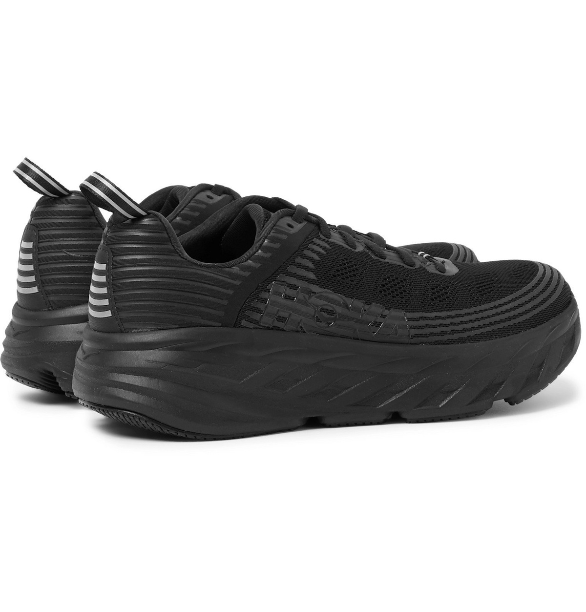 Hoka One One - Bondi 6 Rubber-Trimmed Mesh Running Sneakers - Black ...