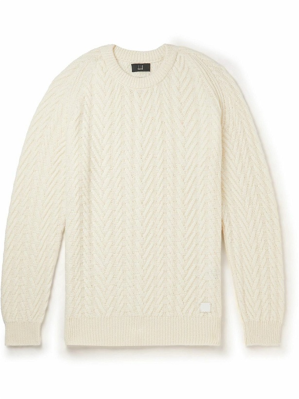Photo: Dunhill - Cable-Knit Cashmere Sweater - White