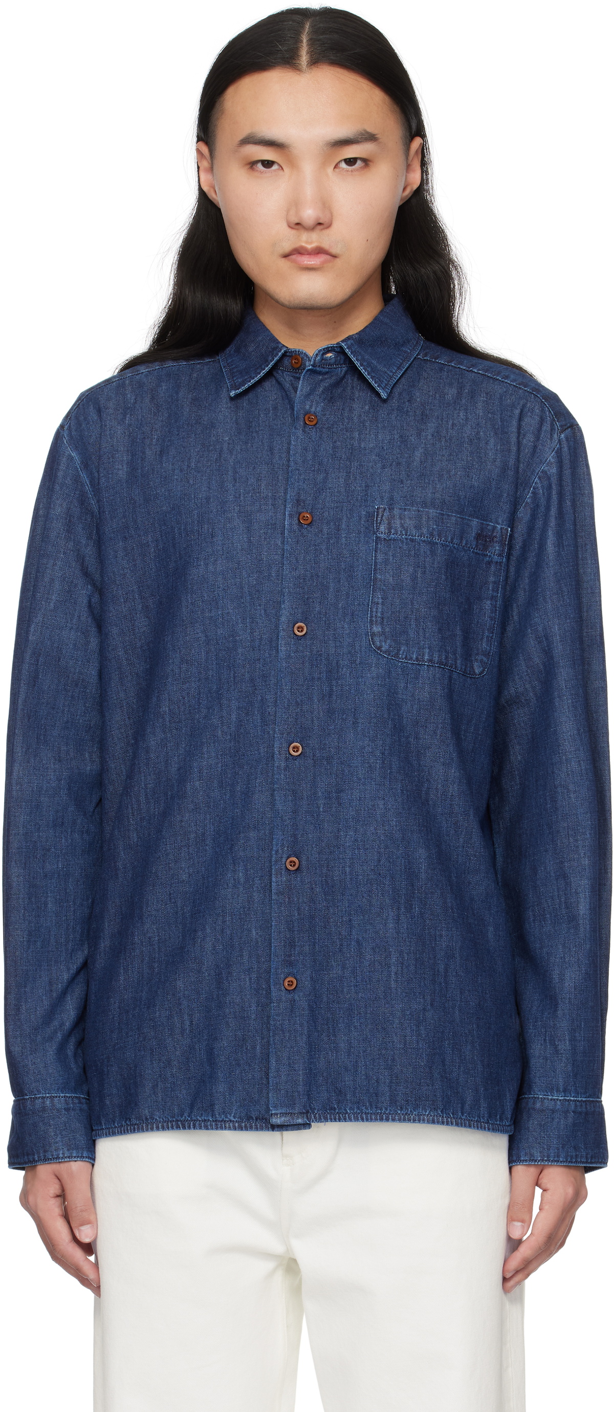 A.P.C. Blue Malo Denim Shirt A.P.C. A.P.C. Blue Malo Denim Shirt A.P.C.