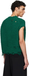 doublet Green Airbrush Recycled Cotton Knit Vest