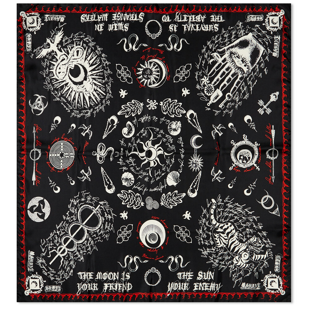 Marine Serre Women's Geotic Printed Silk Scarf in Black Marine Serre